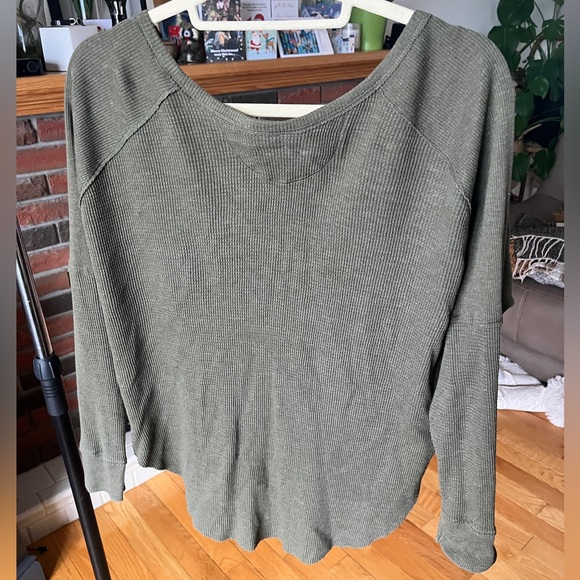 Golden by TNA Waffle Knit Long Sleeve Olive Size M - Picture 2 of 3